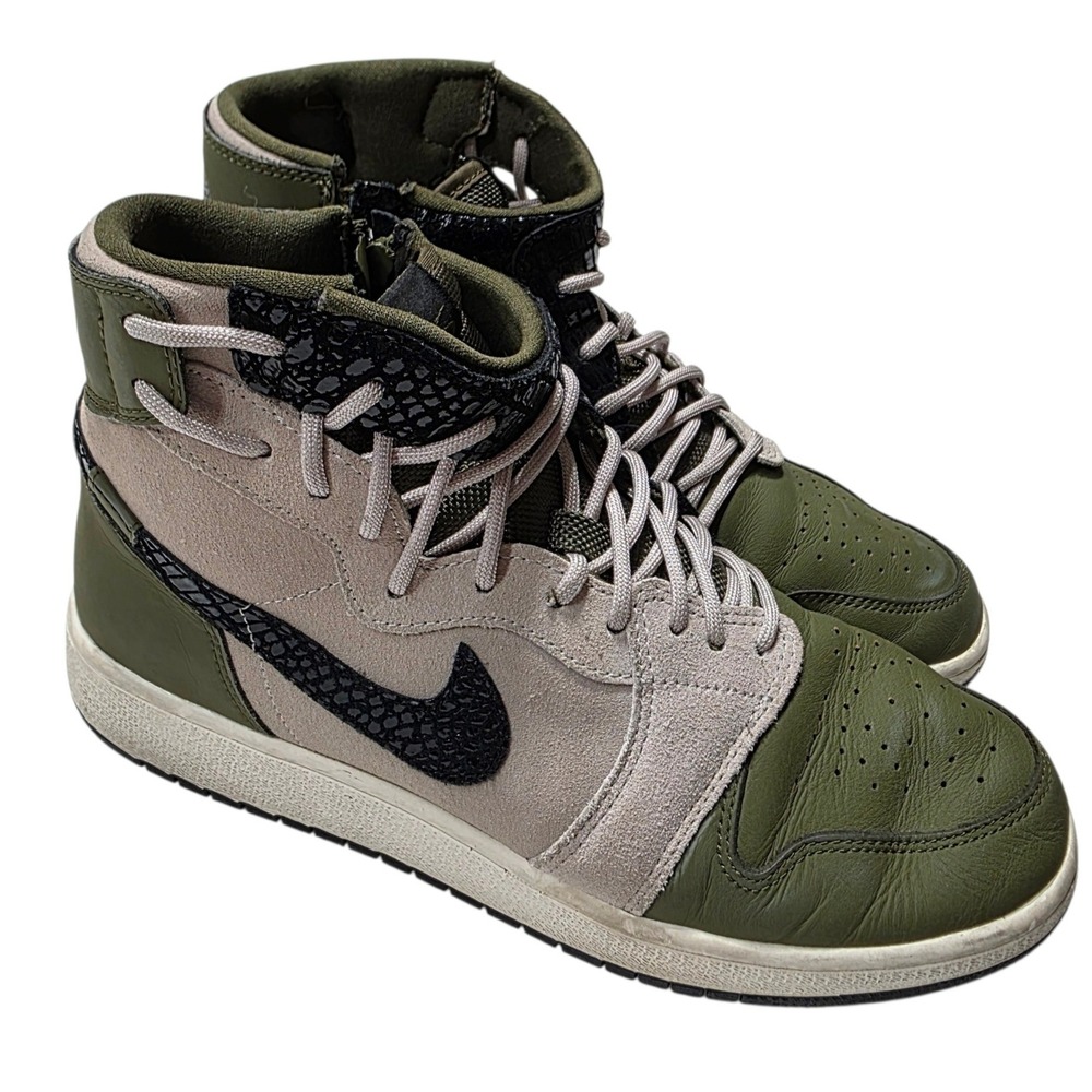 Nike Air Jordan 1‎ Rebel XX Womens 8.5 Olive Canvas Green Snakeskin AR5599-300